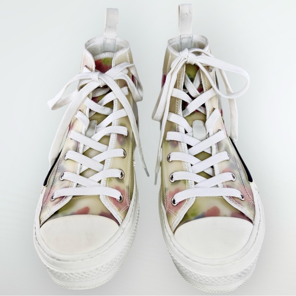 Christian Dior Technical Neutral Canvas Flower Unisex B23 High Top Sneakers - 37 - Picture 4 of 10